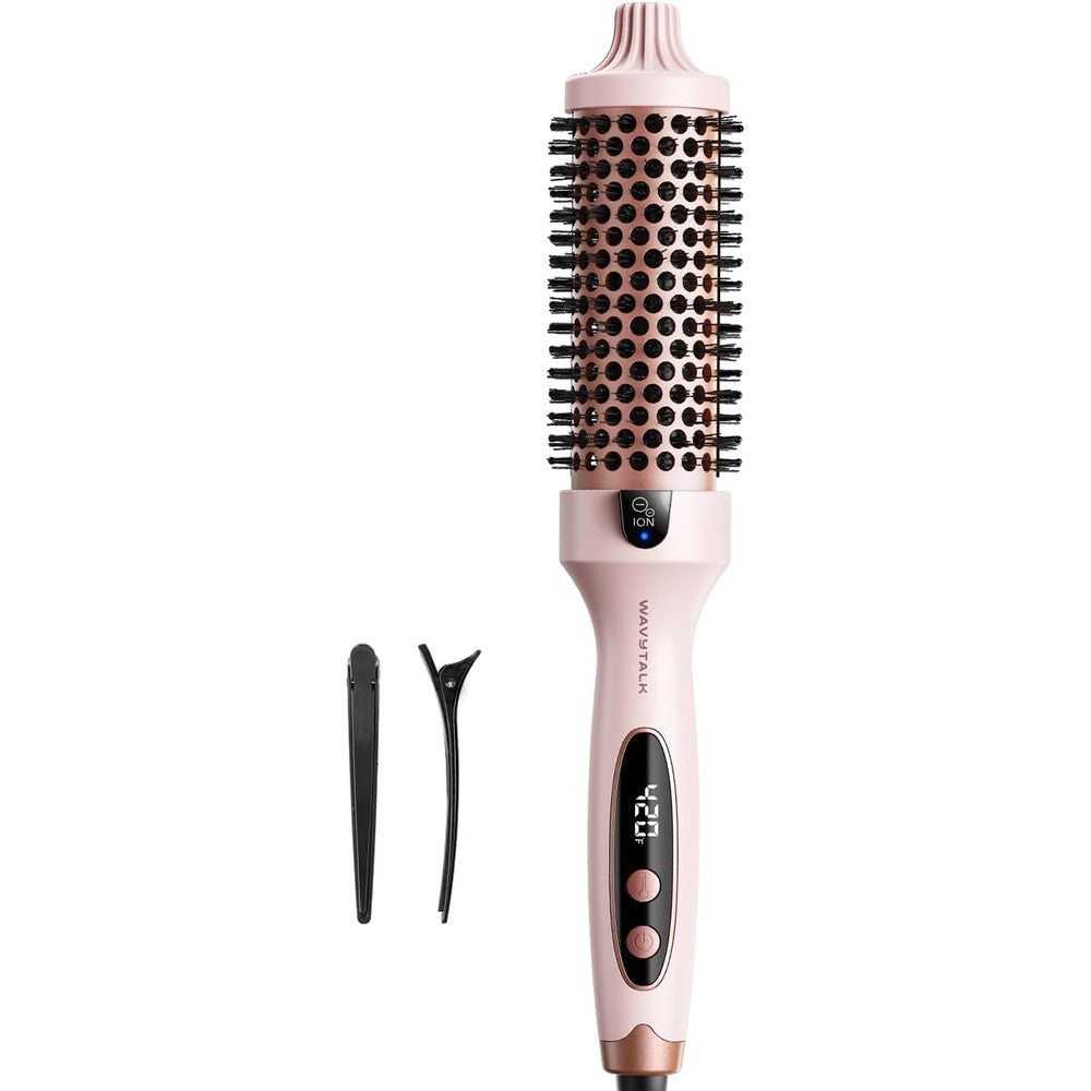 Wavytalk thermal brush blowout boost front view in sakura pink color