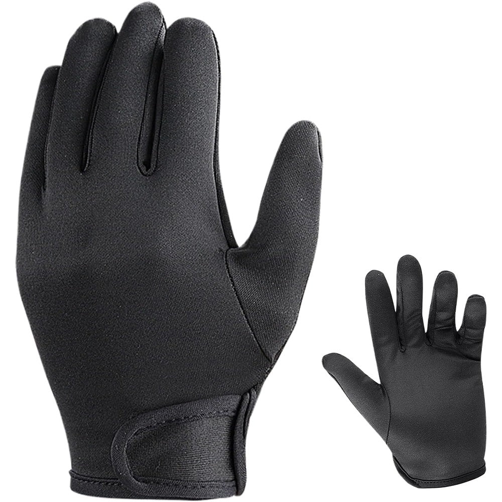 Whnbuij heat resistant gloves for hair styling front view showing black anti scald fabric.