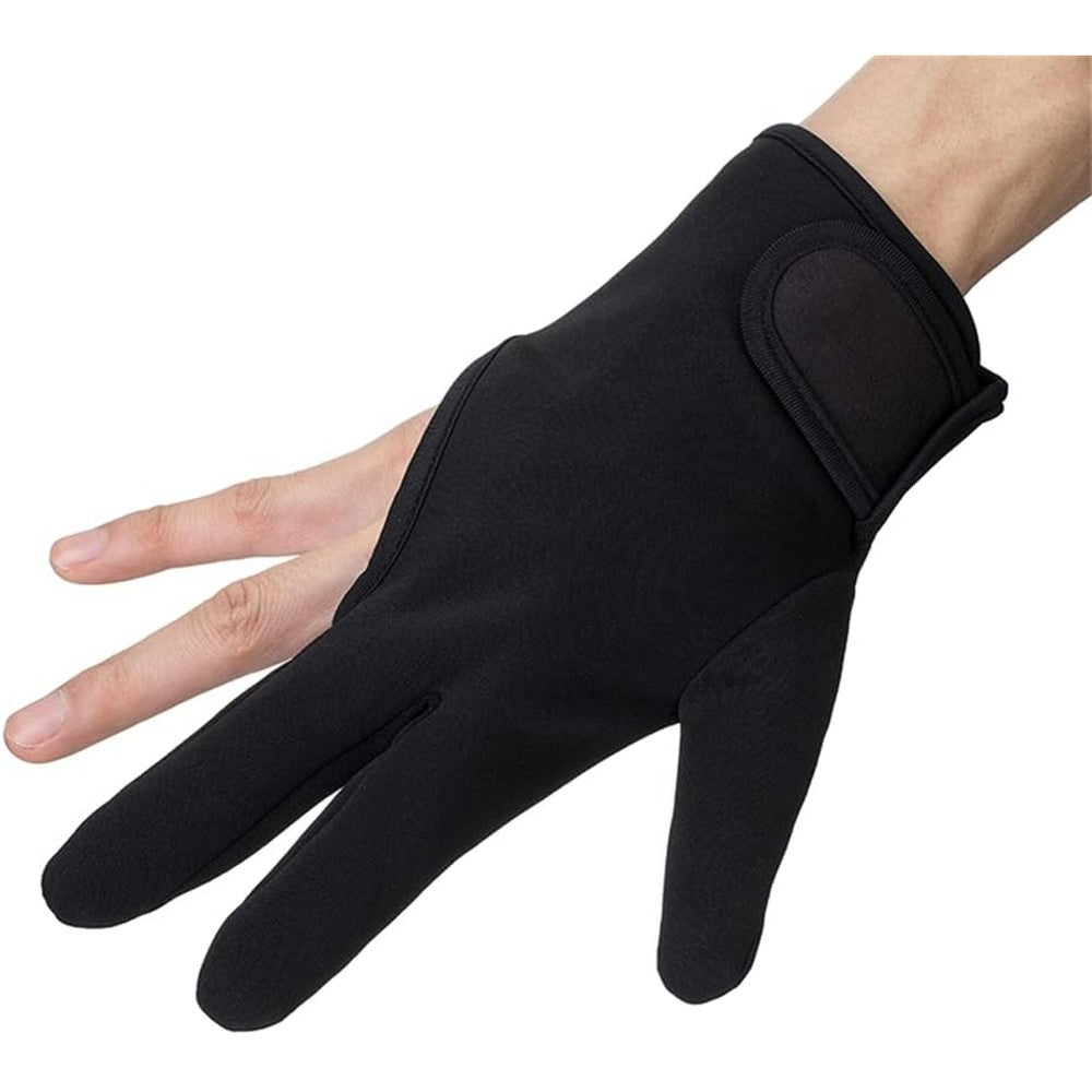 Geyoga three finger barber glove front view showing black heat resistant material