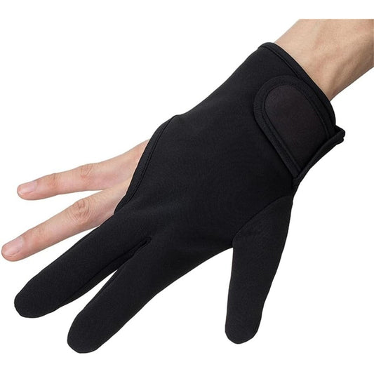 Geyoga three finger barber glove front view showing black heat resistant material