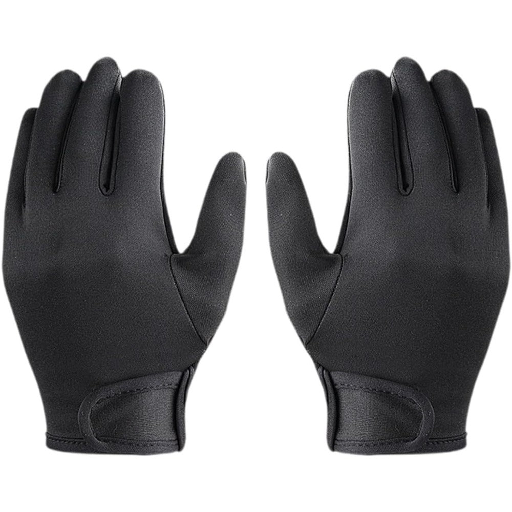 GZBMEZS Pistro heat resistant hairdressing gloves front view displaying the premium black five finger design