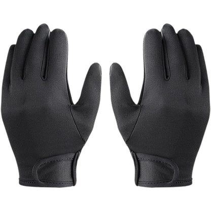 GZBMEZS Pistro heat resistant hairdressing gloves front view displaying the premium black five finger design