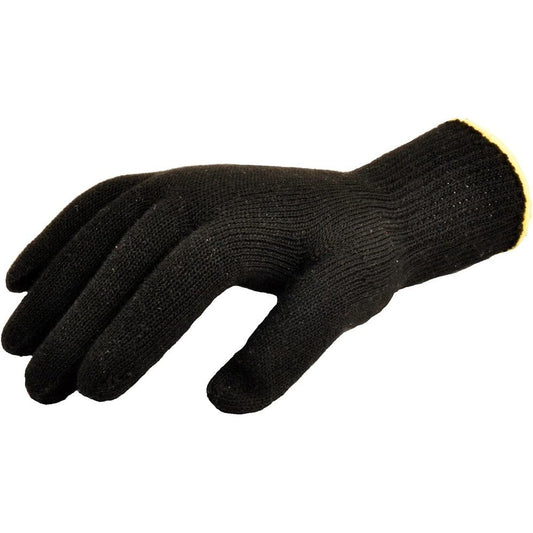 G And F Products 1916 heat resistant beauty glove front view displaying the premium black knit fabric.