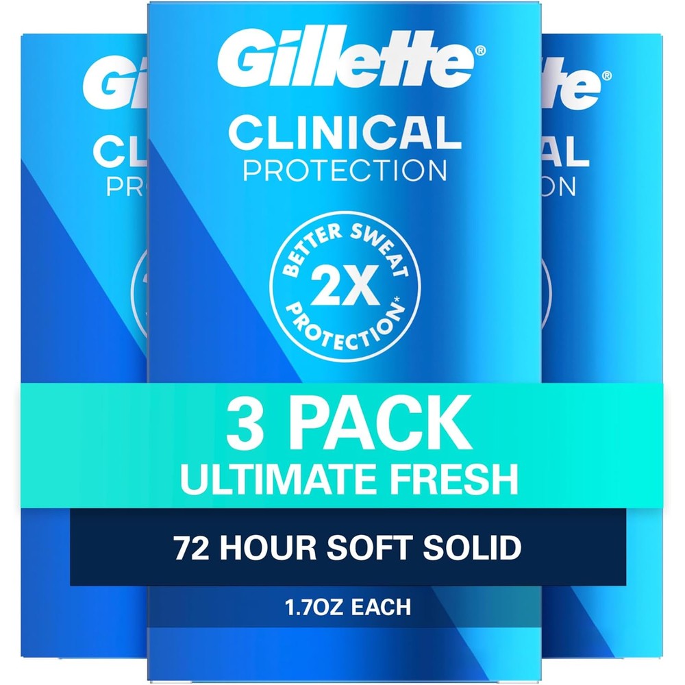 Gillette Clinical antiperspirant and deodorant for men front view packaging