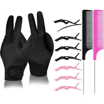 Skyley Hair Styling Tools Set featuring heat resistant gloves and silicone mat front view