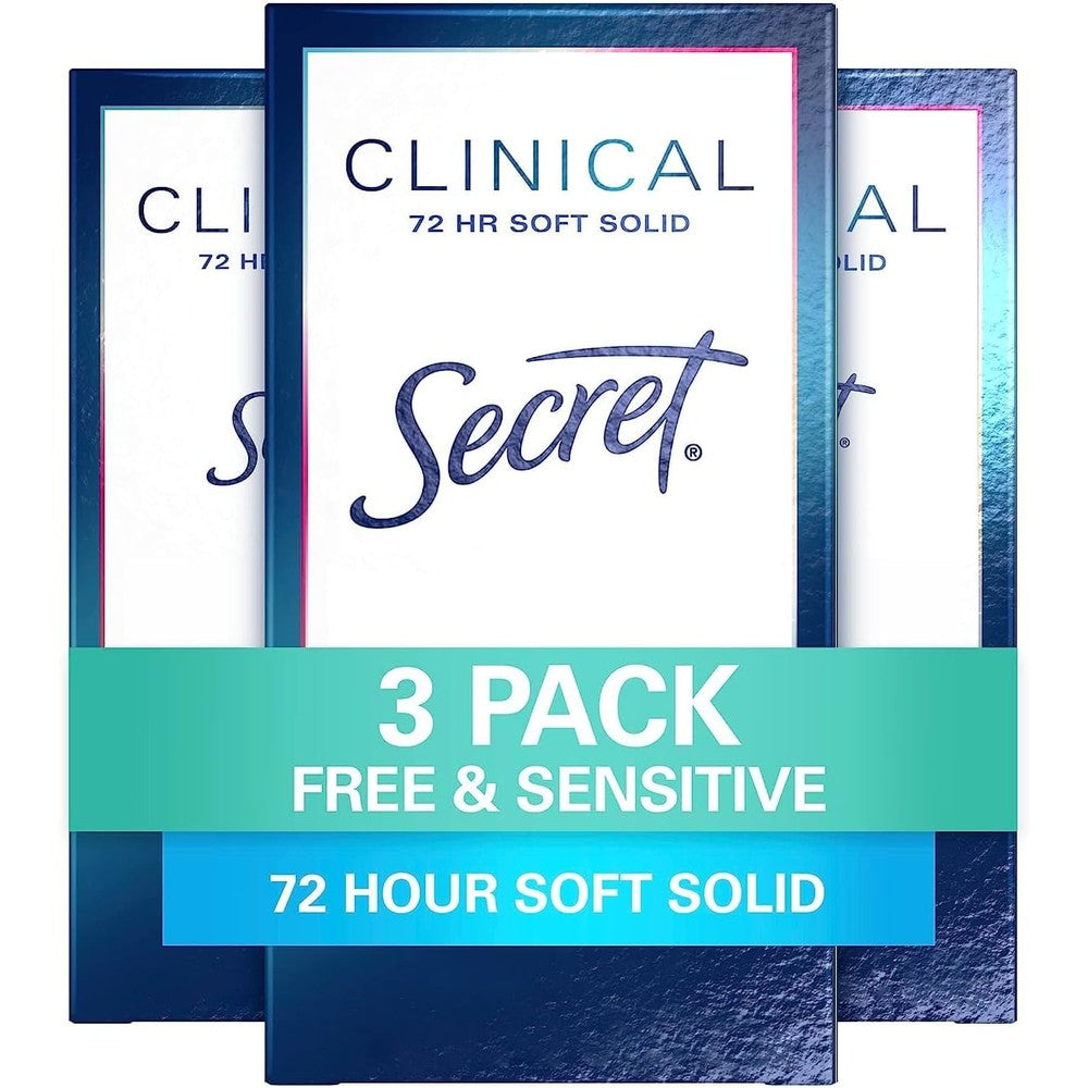 Secret Clinical Strength Soft Solid Free and Sensitive packaging front view