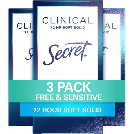 Secret Clinical Strength Soft Solid Free and Sensitive packaging front view