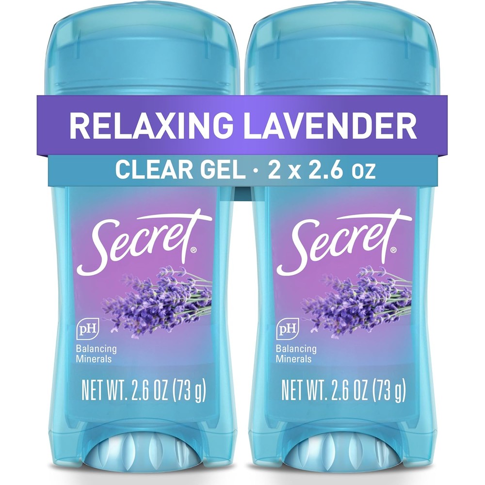Secret Fresh clear gel lavender antiperspirant deodorant twin pack front view