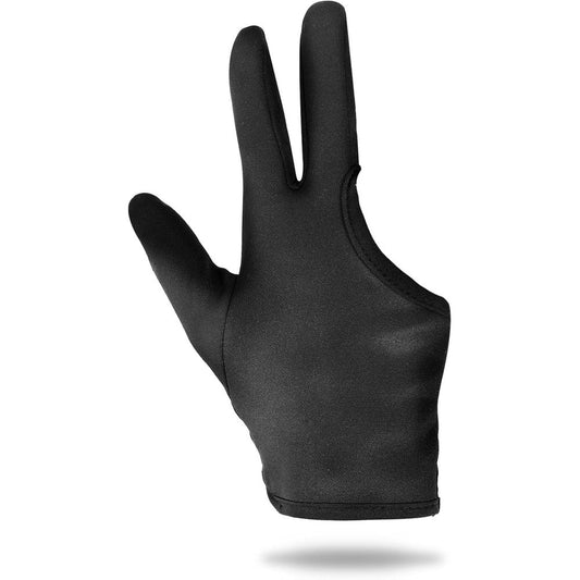 ElevateTech heat resistant glove for hair styling front view showing three finger black cotton design