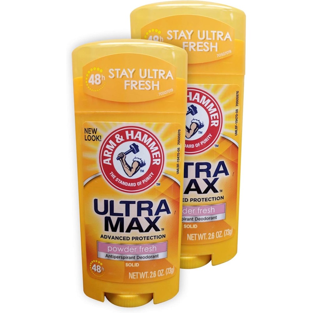 Arm & Hammer UltraMax powder fresh antiperspirant deodorant 2 pack for 24 hour protection