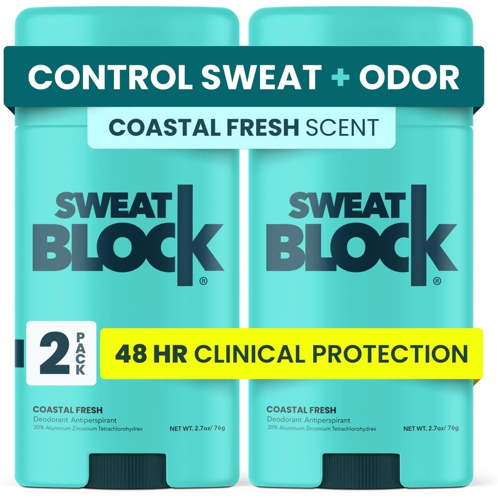 SweatBlock Clinical Strength Deodorant and Antiperspirant front view pack of two