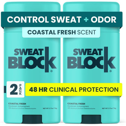 SweatBlock Clinical Strength Deodorant and Antiperspirant front view pack of two