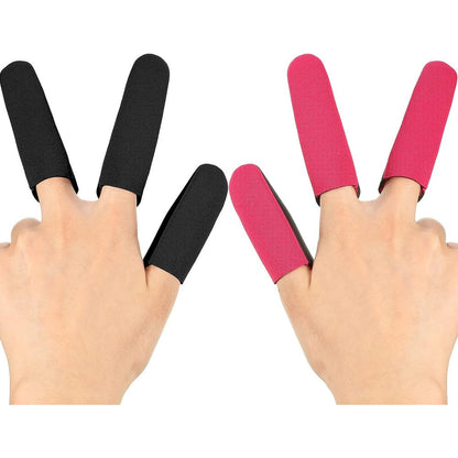 Nuanchu heat resistant finger protection guards front view showing black and rose red thermal covers