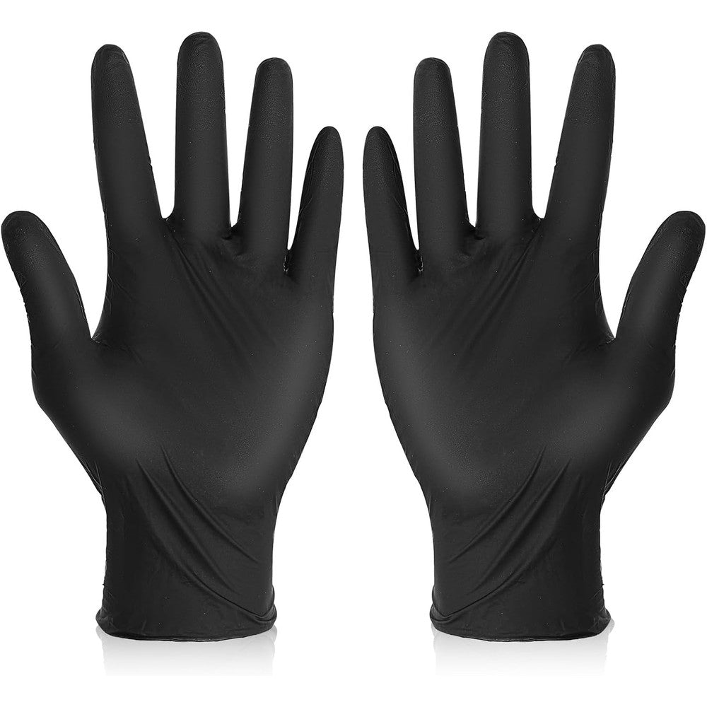 Bruislard reusable hair dye gloves front view showing pair of black rubber salon gloves