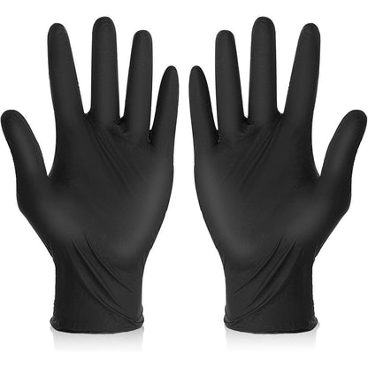 Bruislard reusable hair dye gloves front view showing pair of black rubber salon gloves