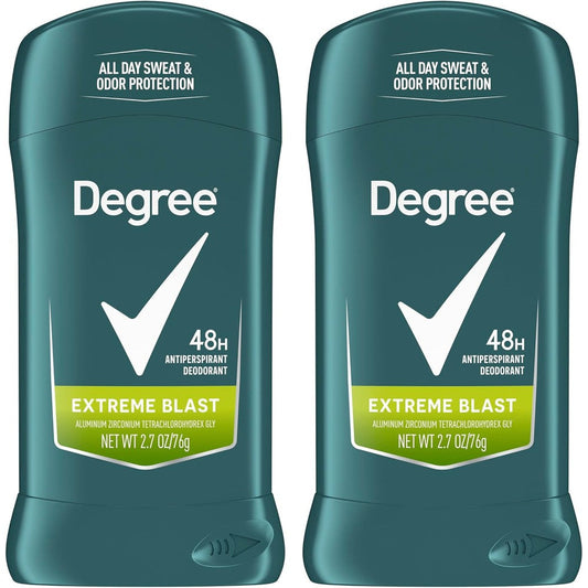 Degree Men Original Protection Extreme Blast antiperspirant deodorant twin pack front view