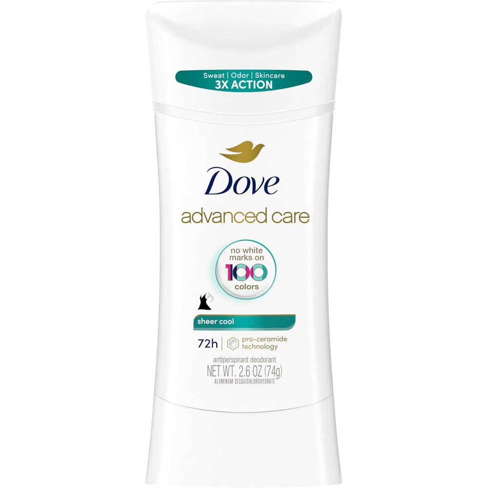 Dove advanced care sheer cool antiperspirant deodorant stick front view