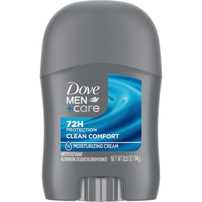 Dove Men Care Clean Comfort antiperspirant deodorant stick front view travel size