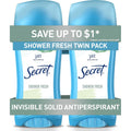 Secret original shower fresh invisible solid antiperspirant front view twin pack
