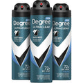 Degree Men UltraClear Black And White Dry Spray Deodorant front view pack of three
