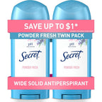 Secret Antiperspirant and Deodorant for Women Powder Fresh twin pack front view