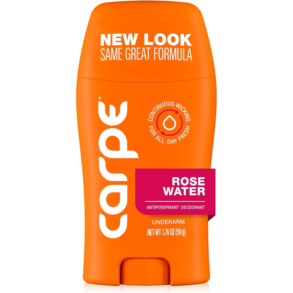 Carpe Underarm Antiperspirant and Deodorant Rose Water lotion front view for hyperhidrosis treatment