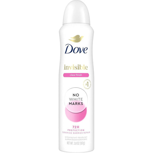 Dove Advanced Care Clear Finish Antiperspirant Dry Spray front view showing packaging details