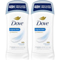 Dove invisible solid antiperspirant deodorant stick 2 count front view showing original clean packaging