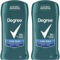 Degree Men Original Antiperspirant Deodorant Cool Rush twin pack front view showing packaging details.