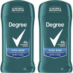Degree Men Original Antiperspirant Deodorant Cool Rush twin pack front view showing packaging details.