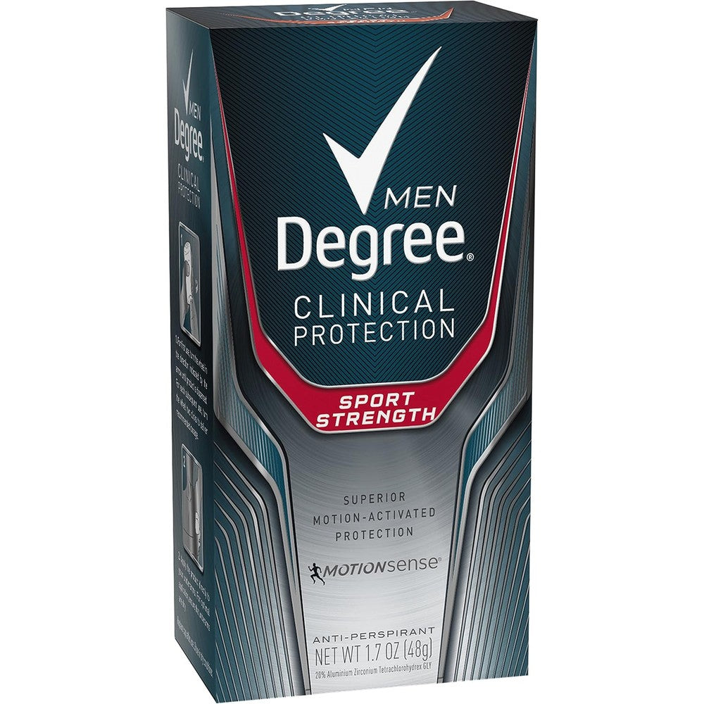 Degree Men Clinical Protection Sport Strength Antiperspirant front view solid stick package