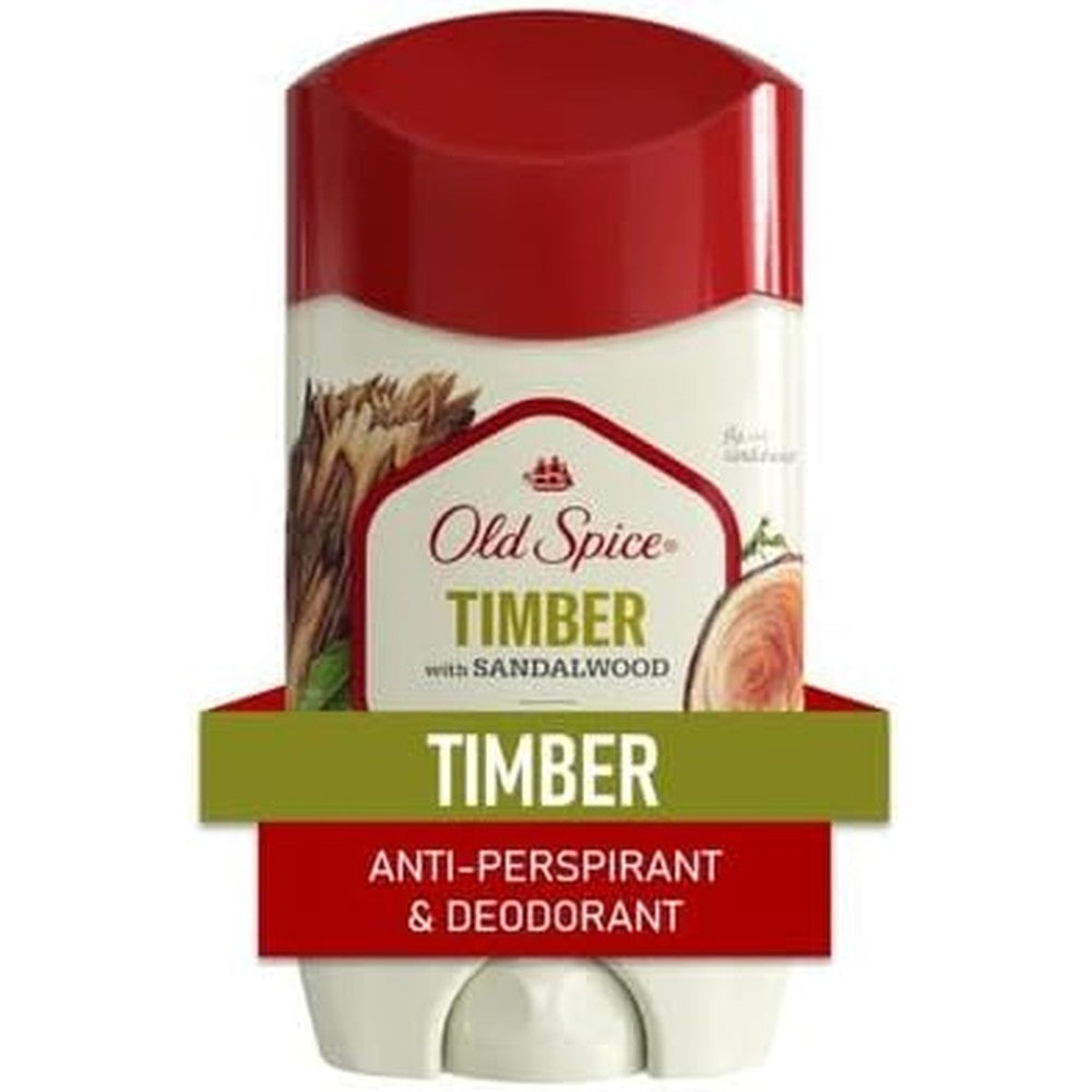 Old Spice Timber Antiperspirant Deodorant front view packaging container