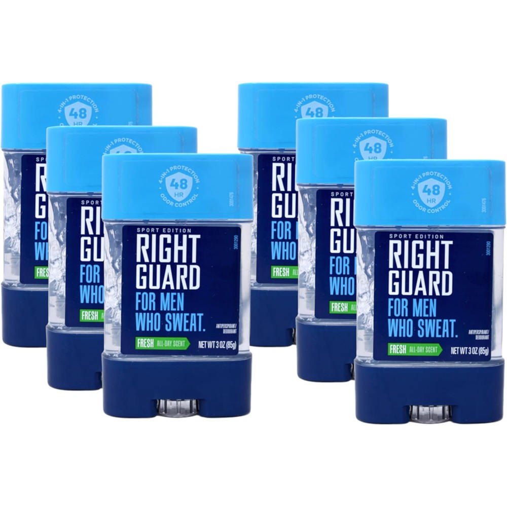 Right Guard sport clear gel antiperspirant front view bottle packaging