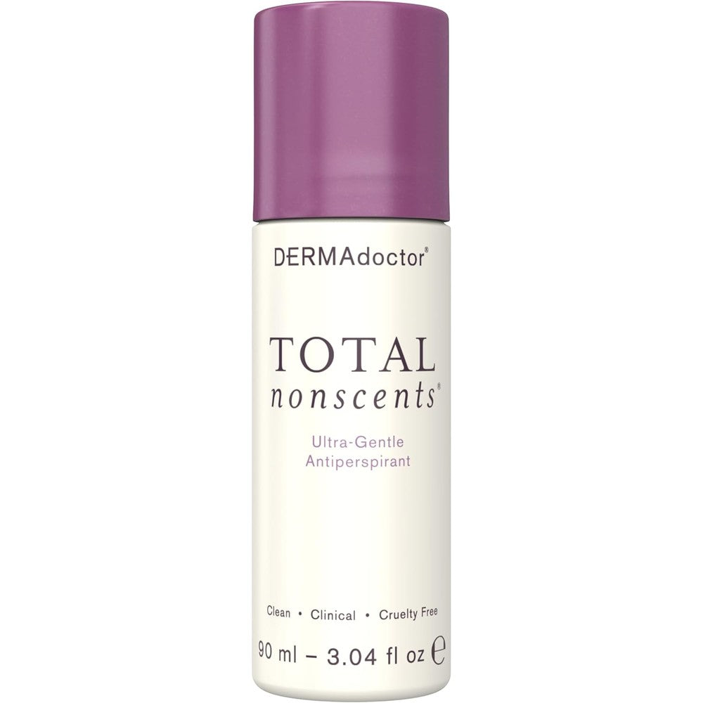 DERMAdoctor Total NonScents Ultra Gentle Brightening Antiperspirant front view bottle packaging