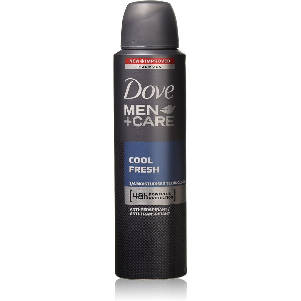 Dove Men Plus Care Dry Spray Antiperspirant Cool Fresh front view container