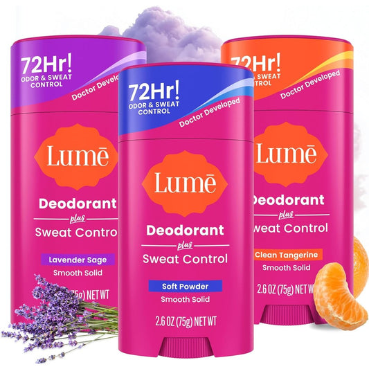 Lume Deodorant Plus Sweat Control Smooth Solid Stick front view