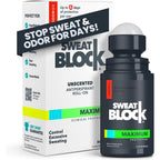 Sweatblock maximum strength roll on antiperspirant front view bottle packaging