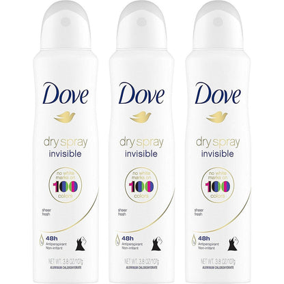 Dove Dry Spray Antiperspirant Sheer Fresh 3 Pack Front View