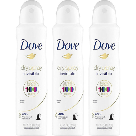 Dove Dry Spray Antiperspirant Sheer Fresh 3 Pack Front View
