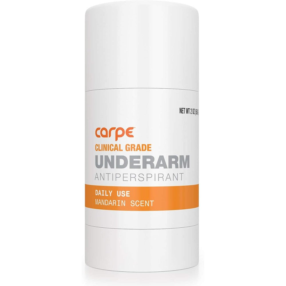 Carpe Clinical Strength Deodorant Mandarin Scent front view solid stick packaging