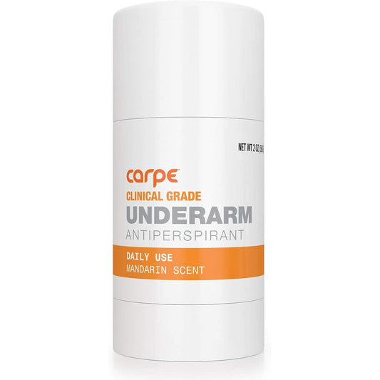 Carpe Clinical Strength Deodorant Mandarin Scent front view solid stick packaging