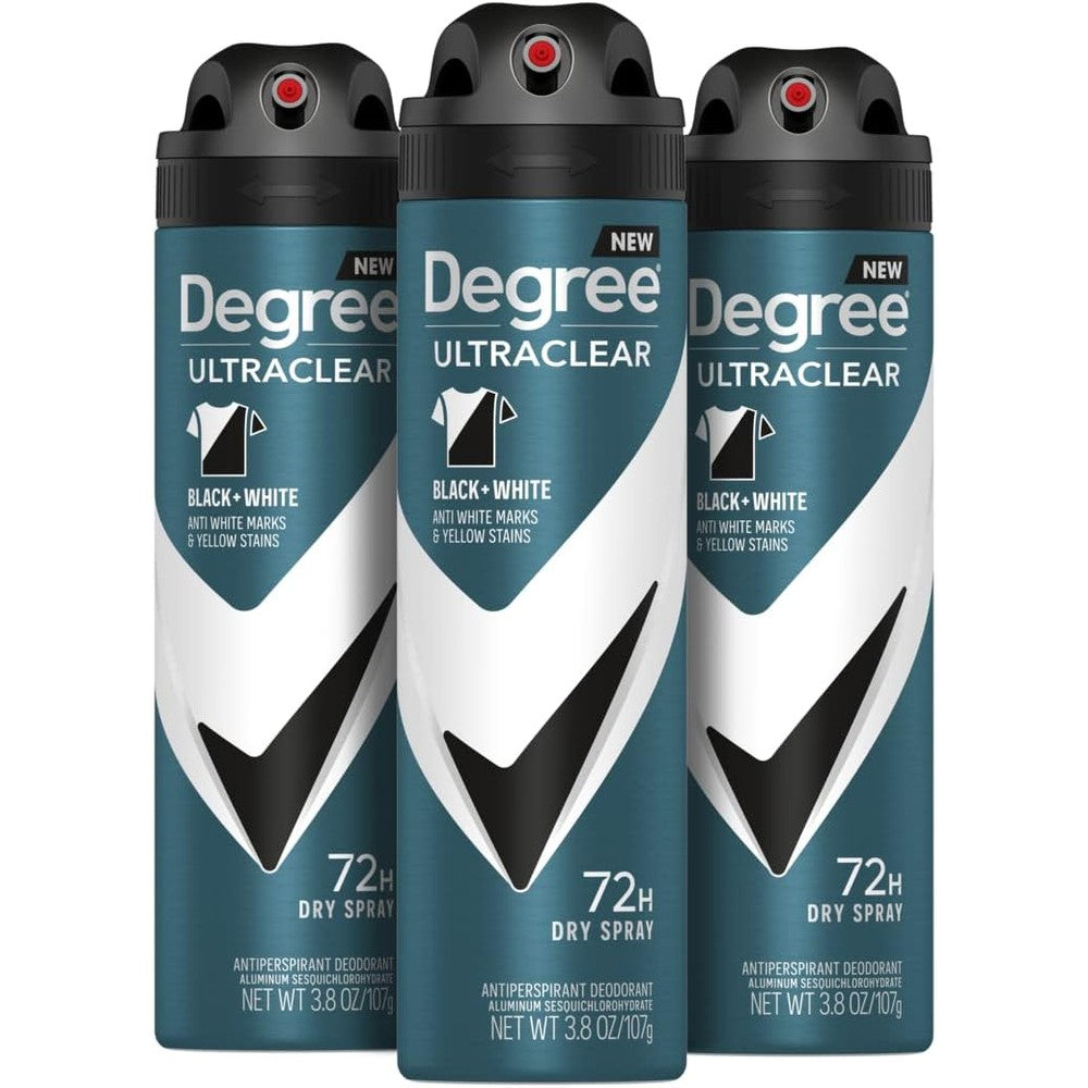 Degree Men UltraClear Black and White antiperspirant dry spray front view