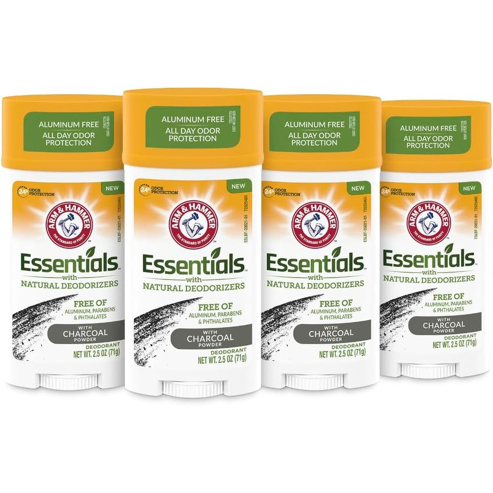 Arm And Hammer Essentials charcoal deodorant front view stick package