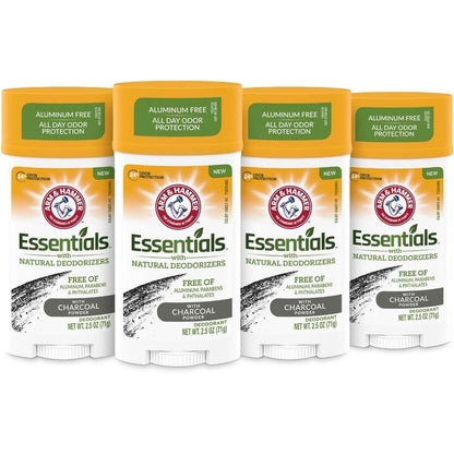 Arm & Hammer Essentials charcoal aluminum free deodorant stick 4 pack