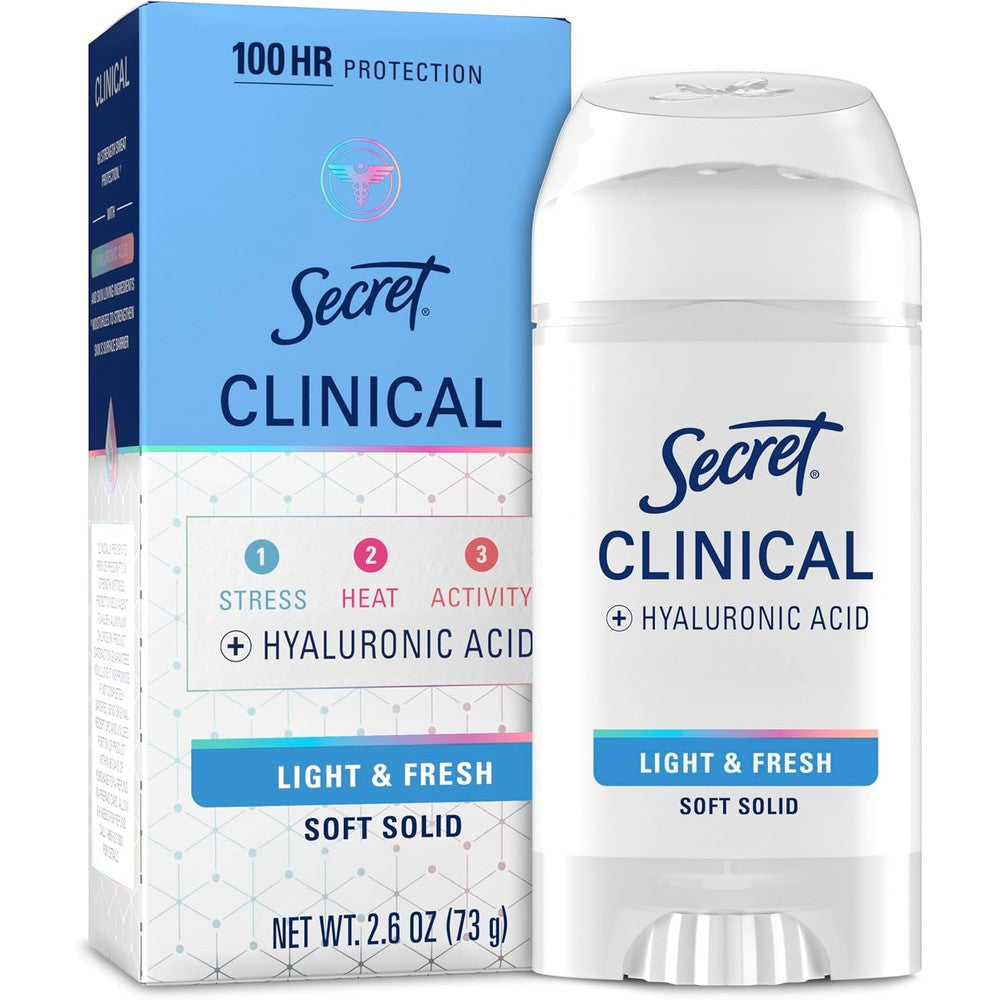 Secret Clinical Strength Soft Solid Antiperspirant Deodorant front view packaging