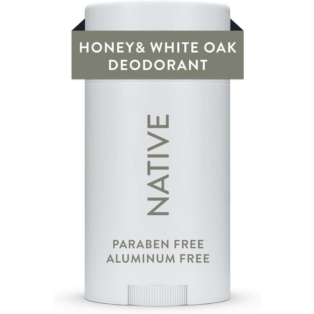 Native aluminum free deodorant honey and white oak front view