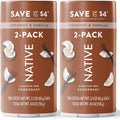 Native coconut and vanilla deodorant twin pack front view