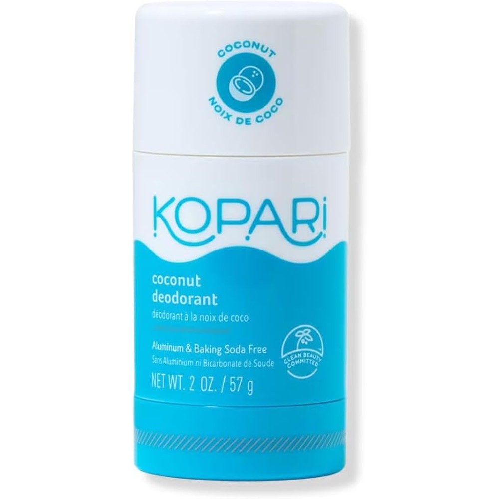 Kopari aluminum free coconut deodorant front view original solid