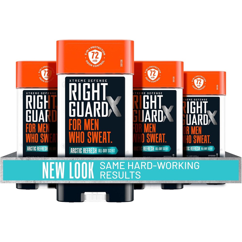 Right Guard Xtreme Defense Antiperspirant Deodorant Gel Arctic Refresh front view pack of four