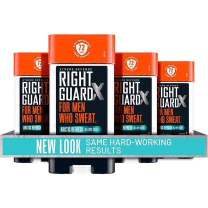 Right Guard Xtreme Defense Antiperspirant Deodorant Gel Arctic Refresh front view pack of four
